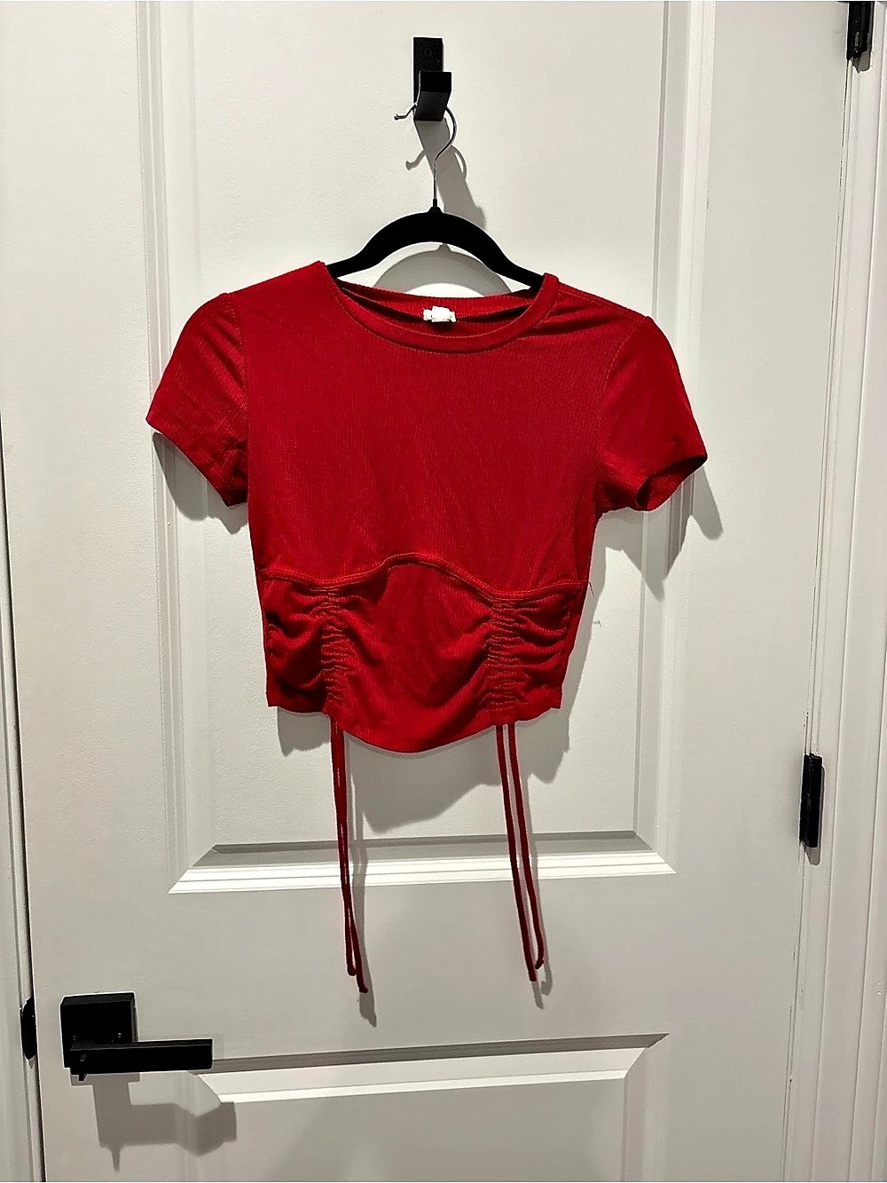 Garage Red Ruched Crop Top Size XS